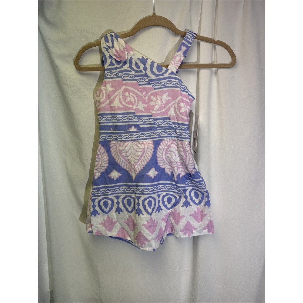 NWT NORDSTROM HABITUAL Girl's Off Shoulder Pink Purple  Romper (Big‎ Kids 7/8)